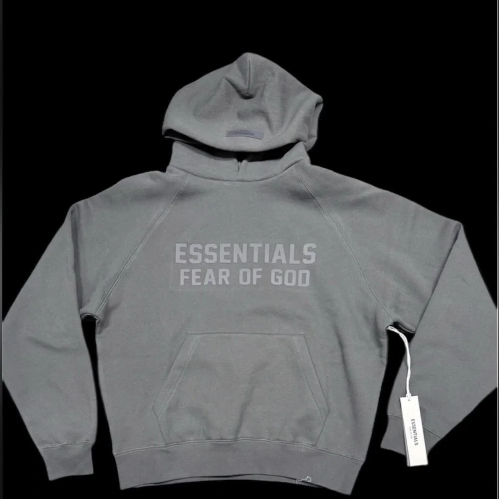 Essentials Fear of God Charcoal Off Black Hoodie – Men’s XS – New With Tags